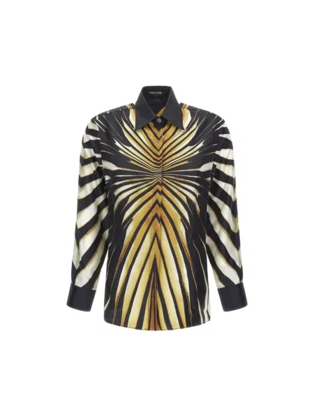 Jedwabna koszula Roberto Cavalli z nadrukiem
