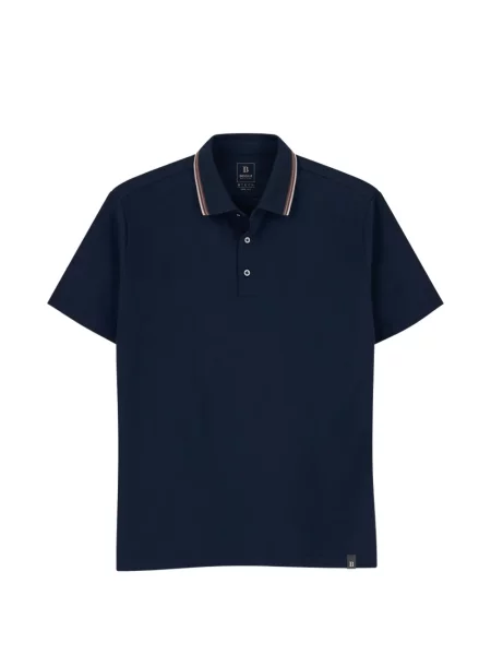 Tricou polo Boggi Milano stretch albastru