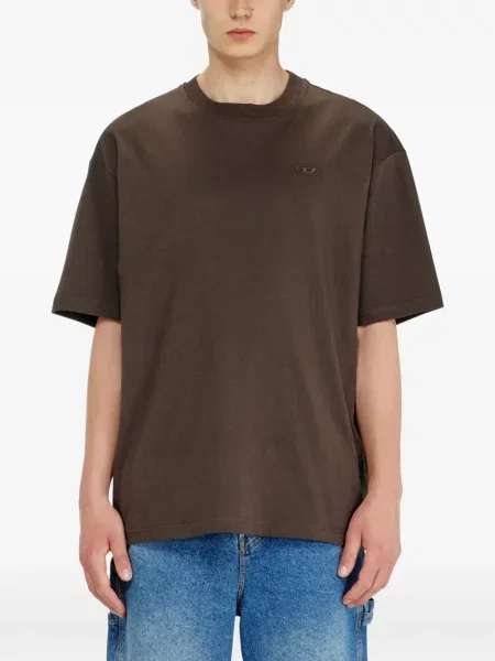 Tricou Diesel cu broderie maro