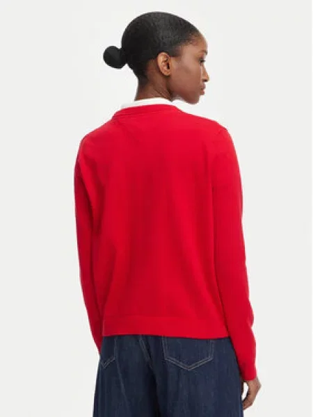 Tommy Jeans Sveter ESSENTIAL' červená
