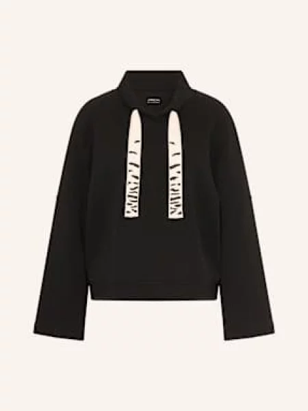 Marc Cain Bluza Nierozpinana Z Ozdobnymi Kamykami schwarz czarna