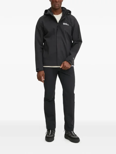 Geacă Jack Wolfskin cu glugă negru