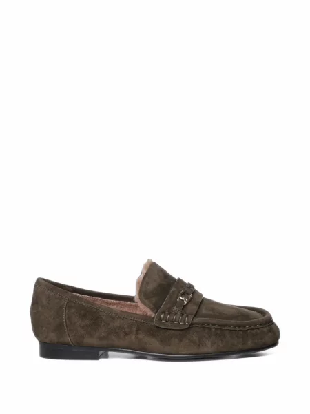 Pantofi loafer Coccinelle din piele de căprioară verde