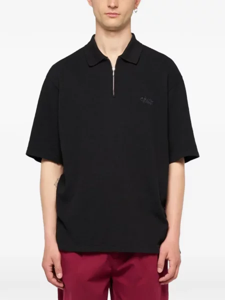 Polo Edwin cu broderie negru