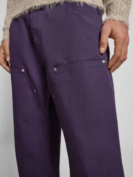 Jeansy o kroju loose fit z wpuszczanymi Model DOUBLE KNEE TYRELL PANT' Edwin fioletowe