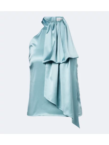 Top Nina Ricci din satin albastru
