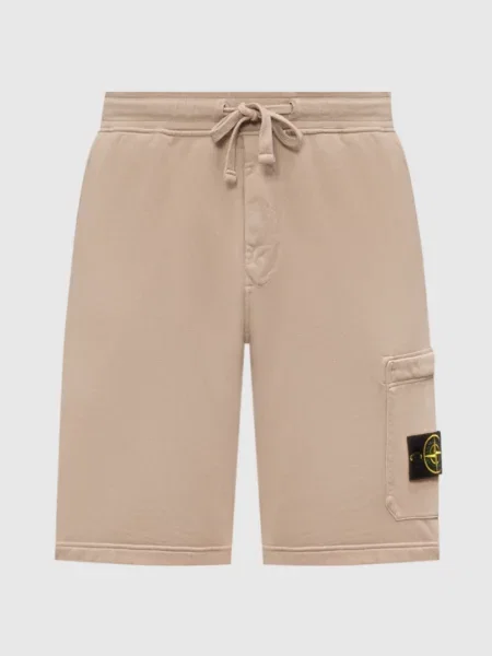Шорти з патчем логотипа Stone Island бежеві