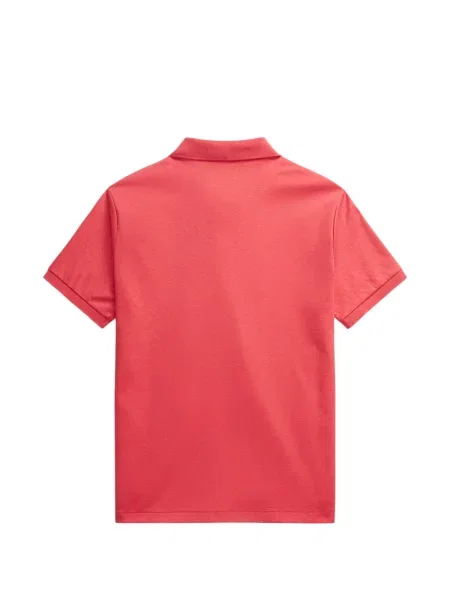 Tricou polo Polo Ralph Lauren cu glugă cu blană cu broderie roșu