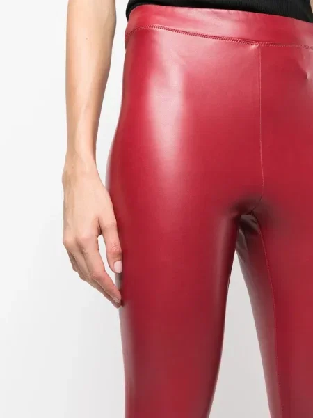 Leggings Michael Michael Kors din piele roșu