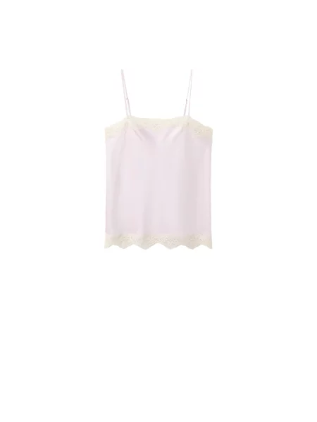 MANGO Top DELICAT crem / mov pastel