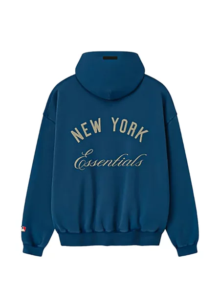 Majica s kapuljačom Fear Of God Essentials s printom plava
