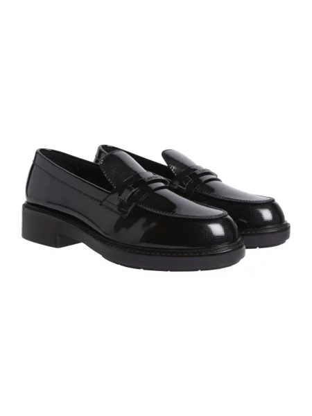 Loafersy Calvin Klein skórzane czarne