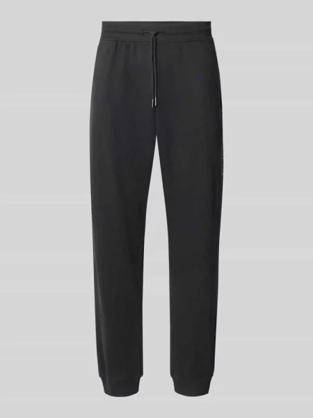 Spodnie dresowe o kroju regular fit z mieszanki bawełny Tommy Hilfiger czarne