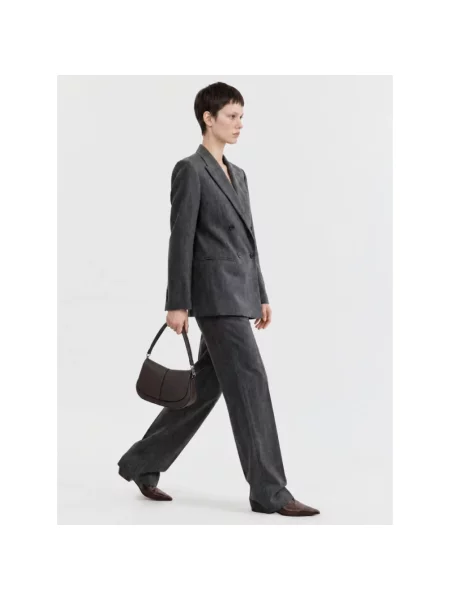 Lniana torebka crossbody Gianni Chiarini brązowa