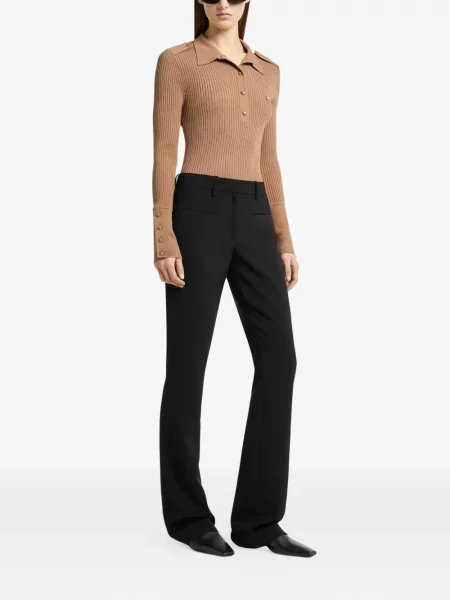 Lung tricou polo Courreges tricotate
