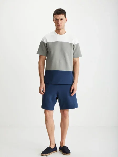 Grimelange Majica ecru / mornarska siva