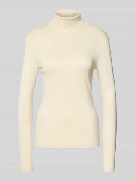 Sweter z dzianiny z golfem model ‘MAFA’ Ichi biały