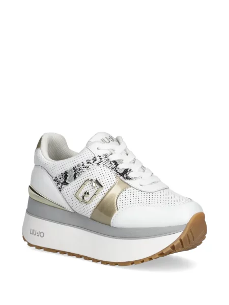 Sneakerși Liu Jo cu șireturi din dantelă alb