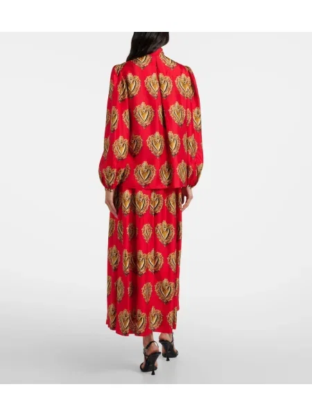 Bluză Dolce&gabbana de mătase cu imagine roșu