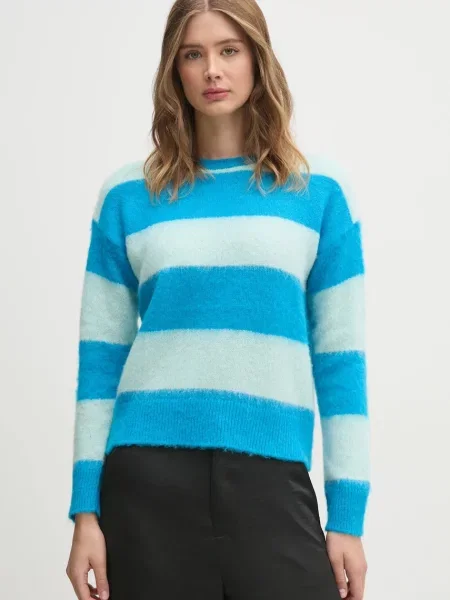 Svetr z vlněné směsi United Colors of Benetton dámský lehký modrá