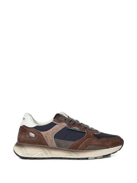 Sneakerși Crime London din piele de căprioară maro