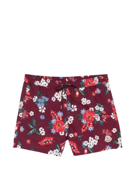 Slip de baie Moncler cu model floral cu imagine roșu