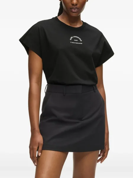 Tricou Karl Lagerfeld scurt negru
