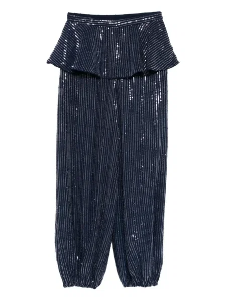 Pantaloni Adriana Degreas cu paiete albastru