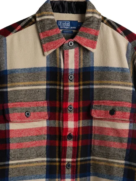 Tricou polo Polo Ralph Lauren în carouri de flanelă cu imagine albastru