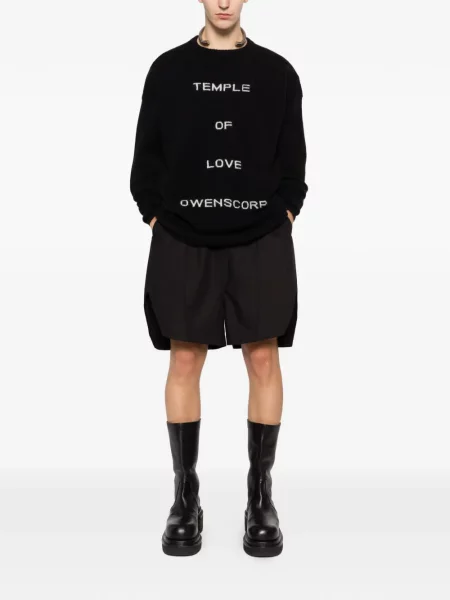 Пуловер Rick Owens с кръгло деколте черно