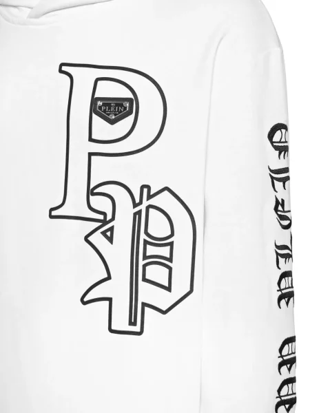 Hanorac cu glugă Philipp Plein alb