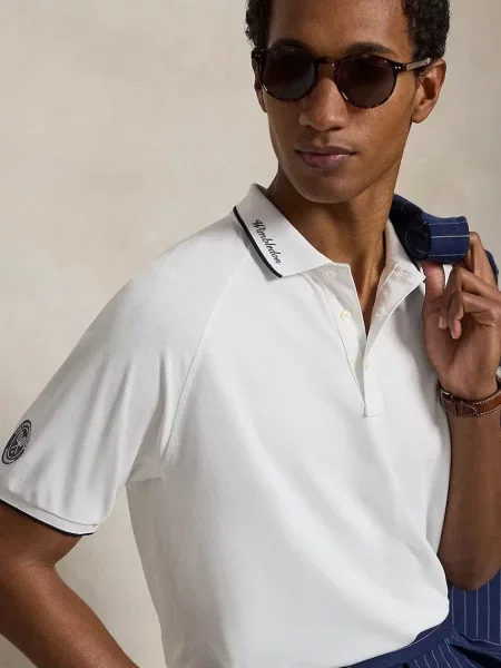 Polo Ralph Lauren тениска с яка мъжка Wimbledon бяло