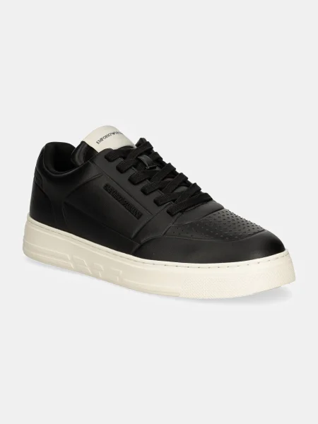 Emporio Armani De piele sneakers negru