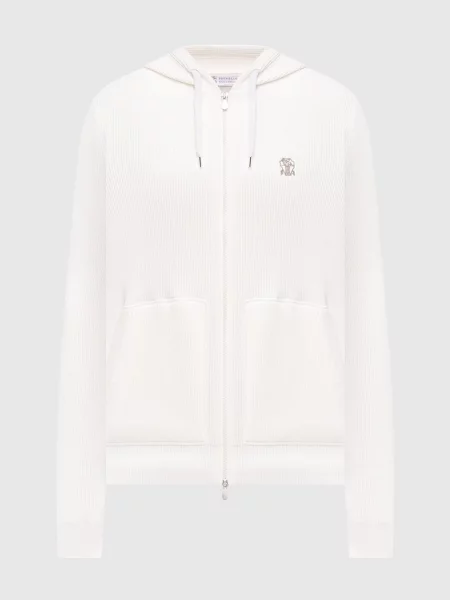 Куртка Brunello Cucinelli с вышивкой белая