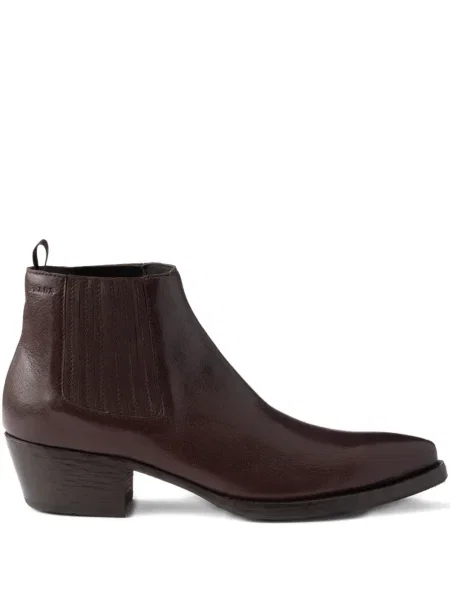 Botine chelsea Prada din piele maro