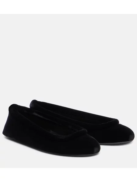 Balerini Alaïa de catifea negru
