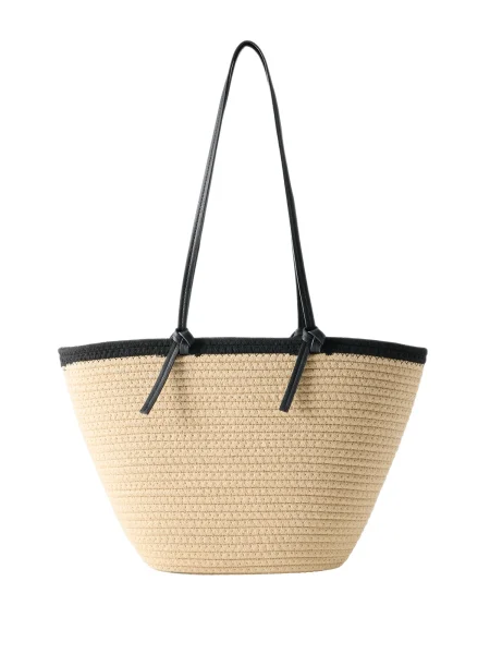 VERO MODA Geantă de plajă VMCAROLYN bej negru