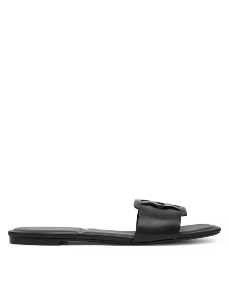 Šľapky Calvin Klein Square Flat Sandal Emblem čierna