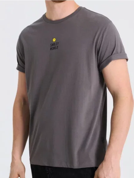 Sinsay Koszulka z nadrukiem SmileyWorld® szary