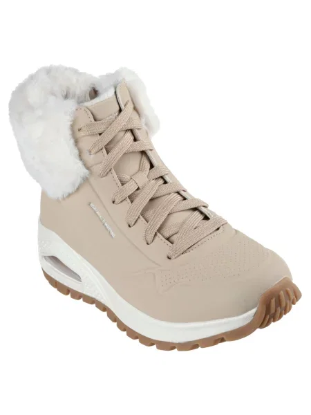 Botki Skechers skórzane beżowe