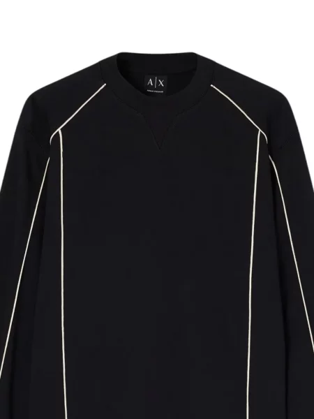 Pulover Armani Exchange cu decolteu rotund negru