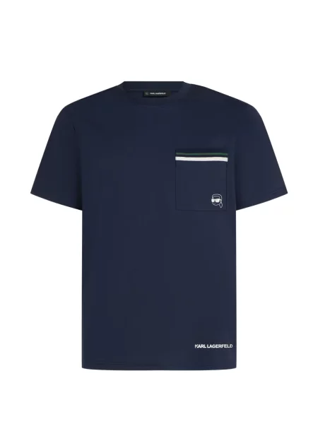 Tricou Karl Lagerfeld cu dungi albastru