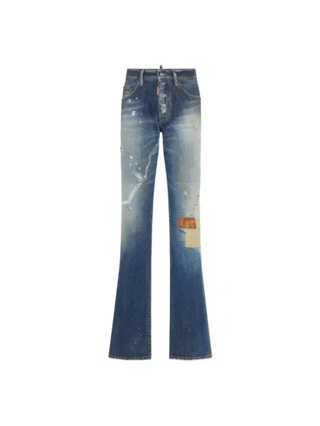 Jeansy dzwony Dsquared2 dzwony niebieskie