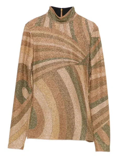 Top Pucci cu imagine din jerseu maro