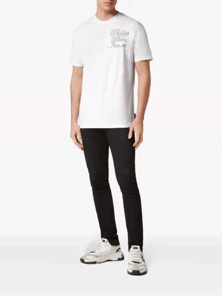 Tricou Philipp Plein cu imagine alb