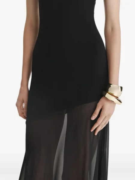 Rochie maxi 2310 Studio asimetrică negru