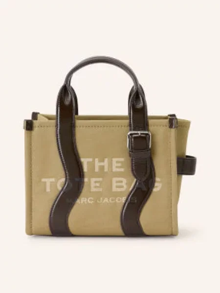 Marc Jacobs Kabelka Přes Rameno The Wavy Canvas Small Tote Bag velbloudí / tmavě hnědá