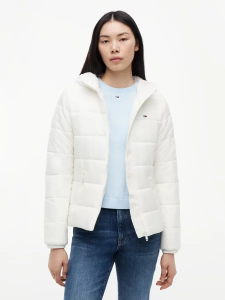 Tommy Jeans Prechodná bunda biela