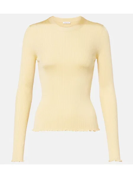 Top Alaïa de mătase galben
