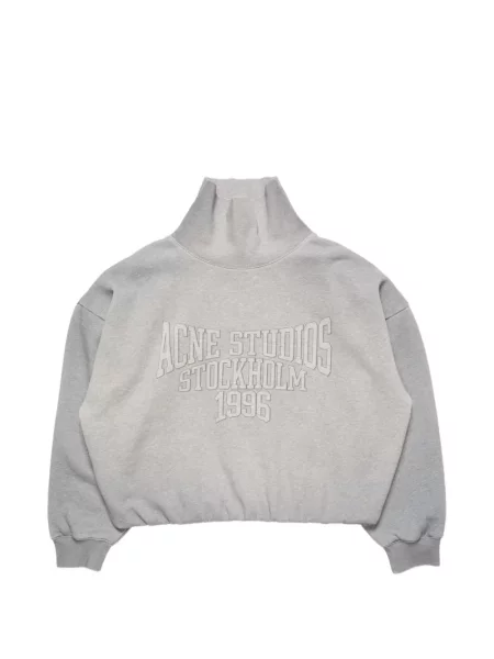 Hanorac din fleece Acne Studios din fleece cu autograf gri